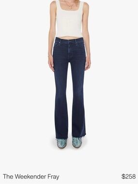 MOTHER Dark Indigo High-Rise Flare Jeans